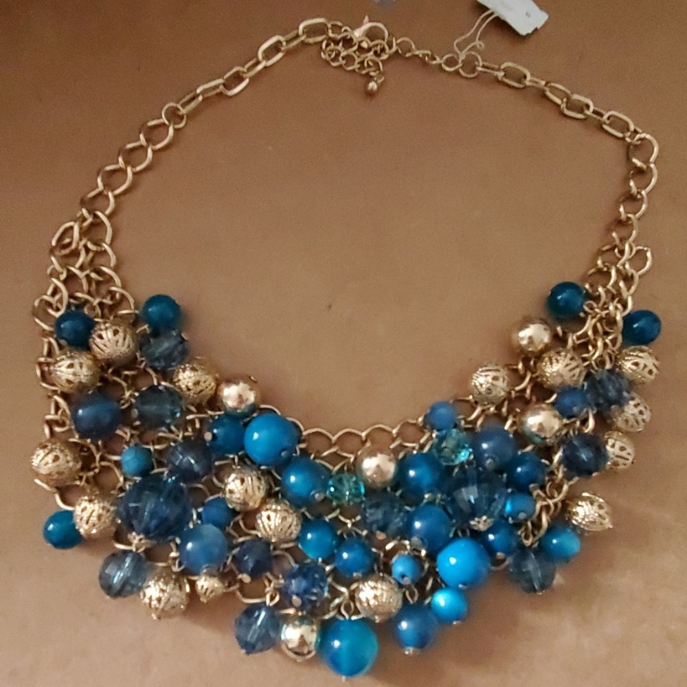 Gold and blue necklace